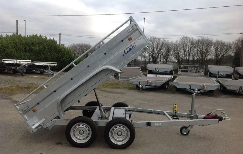 Remorque benne Lider robuste, PTAC 1500 kg, double essieu avec freins