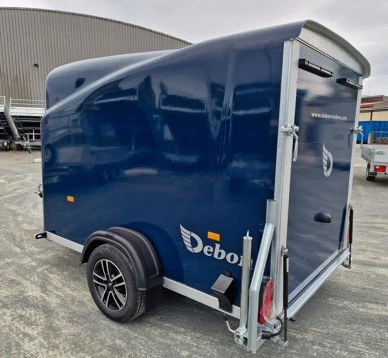 Remorque cargo Pullman Debon 1300 bleue avec suspension et porte latérale