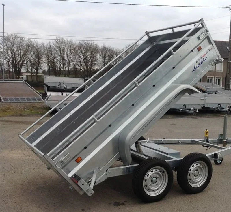Remorque benne Lider robuste, PTAC 1500 kg, double essieu avec freins