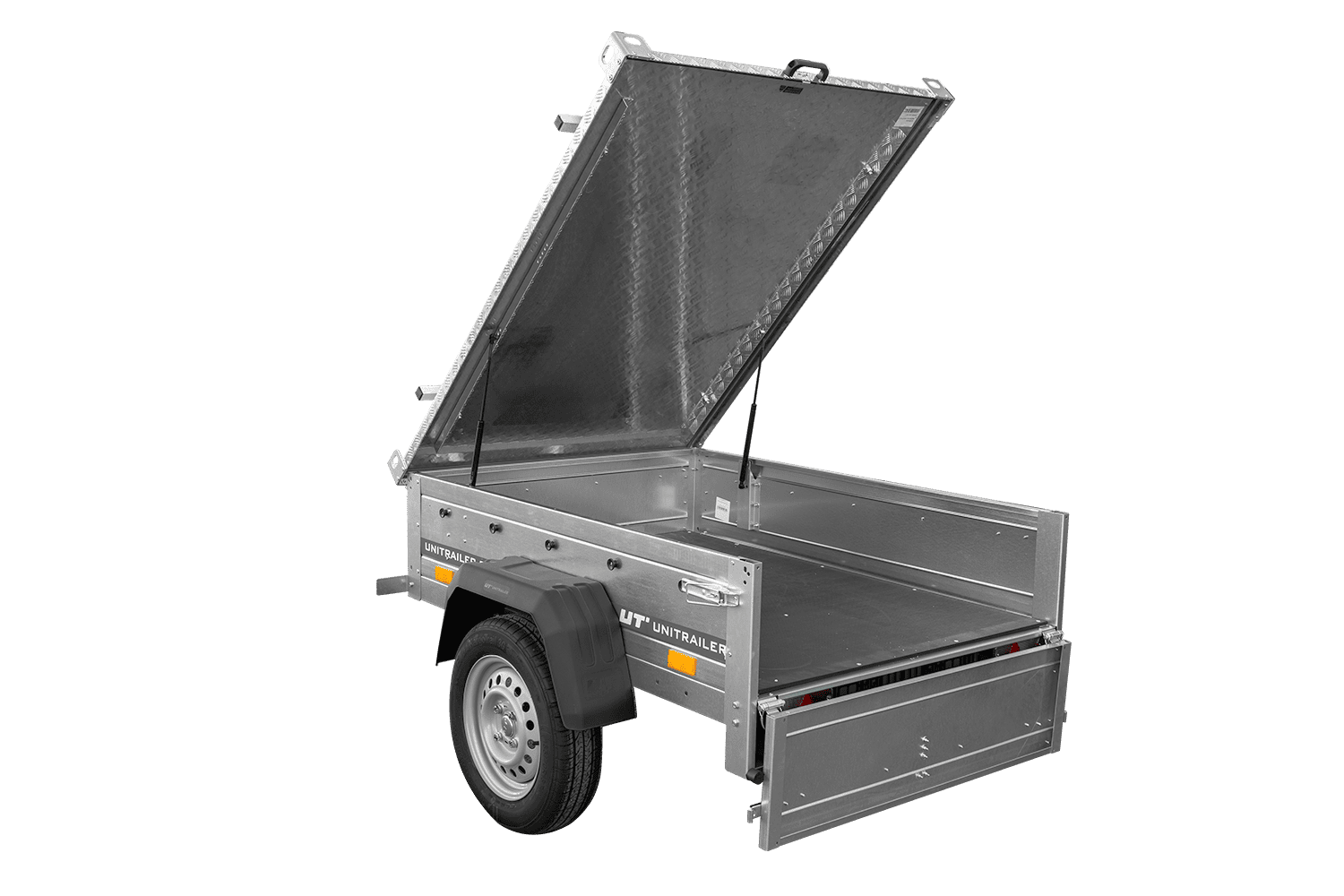 Remorque simple essieu 750 kg PTAC 150x106 Garden Trailer 150 KIPP avec capot aluminium