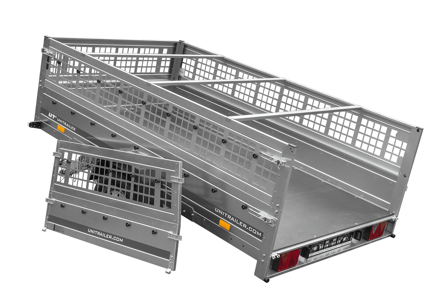 Remorque légère 264x150 UNITRAILER GARDEN 265 KIPP avec ridelles grillagées, châssis H-0 et bâche bleue