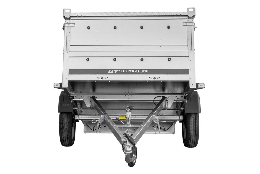 Remorque un essieu 230x125 UNITRAILER GARDEN 230 KIPP avec côtés BIS et couverture en aluminium