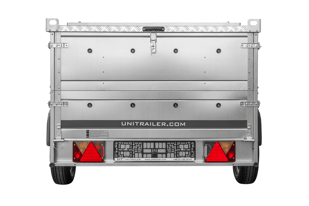 Remorque un essieu 230x125 UNITRAILER GARDEN 230 KIPP avec côtés BIS et couverture en aluminium