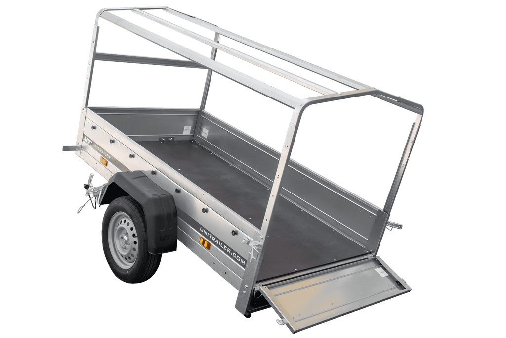 Remorque automobile Garden Trailer 200 KIPP 200 x 106 cm avec bâche haute, arceau et roue jockey PTAC 500 kg