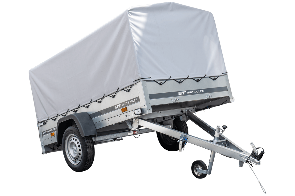 Remorque routière avec bâche haute, arceau H-800 et roue jockey 230x125 Garden Trailer 230 KIPP