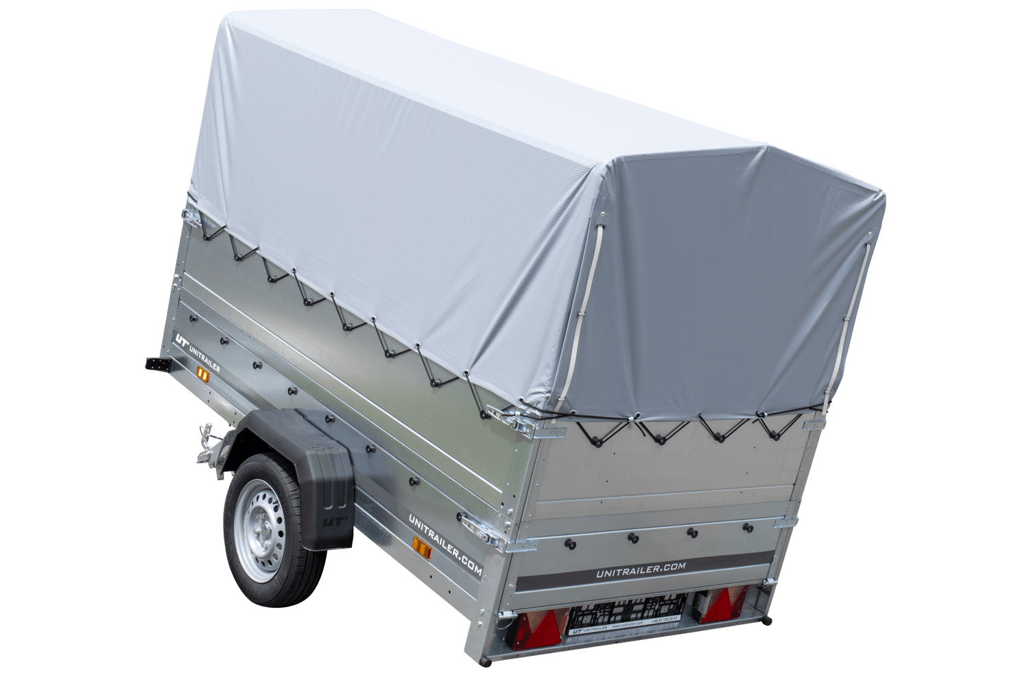 Remorque haute avec rehausses de ridelles et bâche haute - 2,30 x 1,25 m - Garden Trailer 230 KIPP