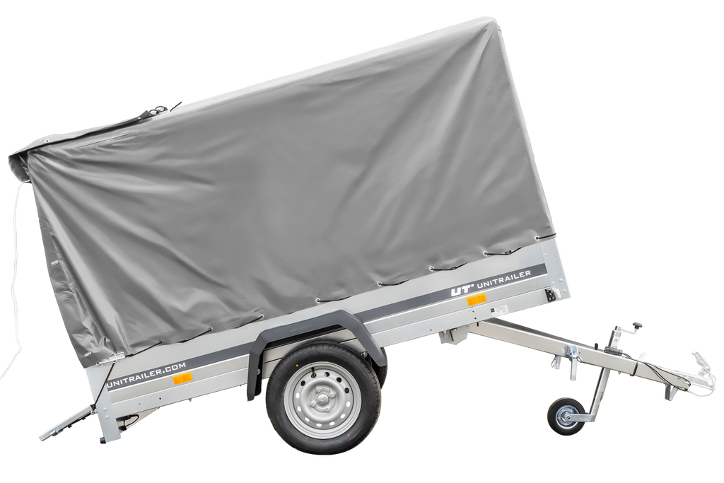 Remorque routière avec bâche haute (110 cm), arceau (110 cm) et roue jockey 230x125 Garden Trailer 230 KIPP