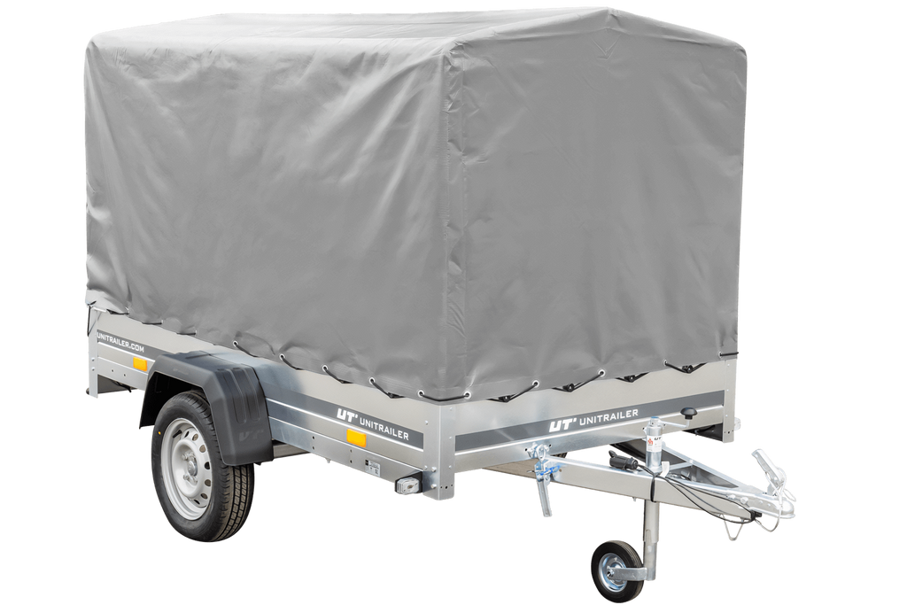 Remorque routière avec bâche haute (110 cm), arceau (110 cm) et roue jockey 230x125 Garden Trailer 230 KIPP