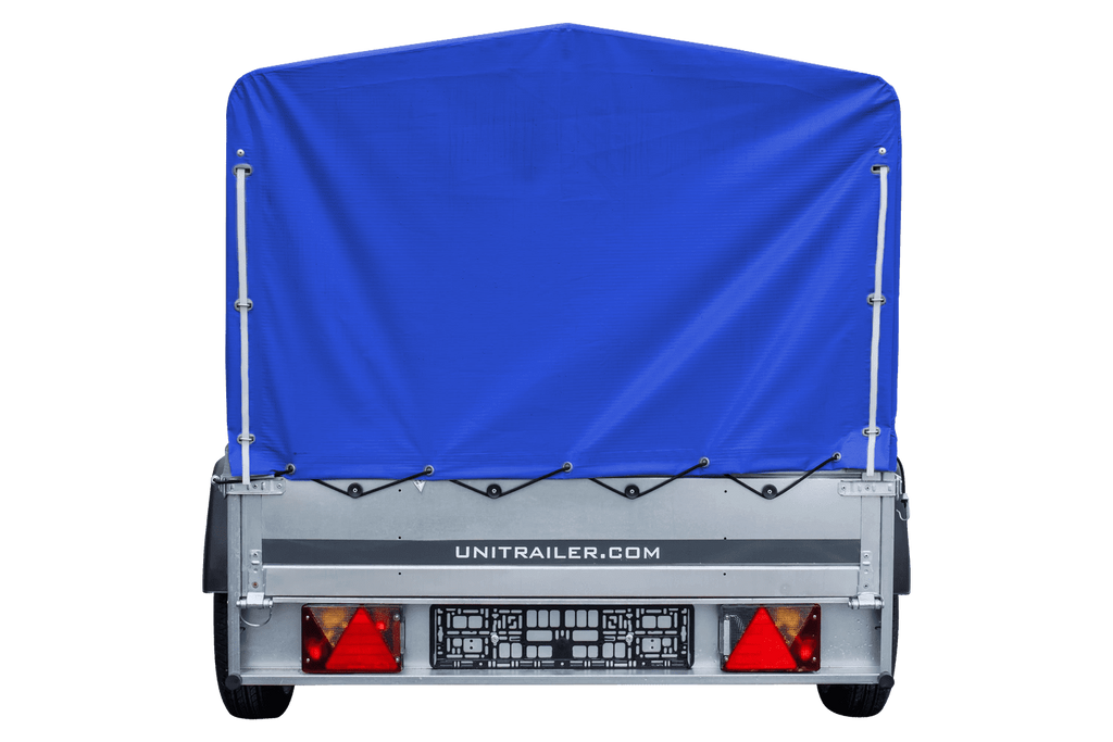 Remorque routière avec bâche haute bleue, arceau H-800 et roue jockey 230x125 Garden Trailer 230 KIPP