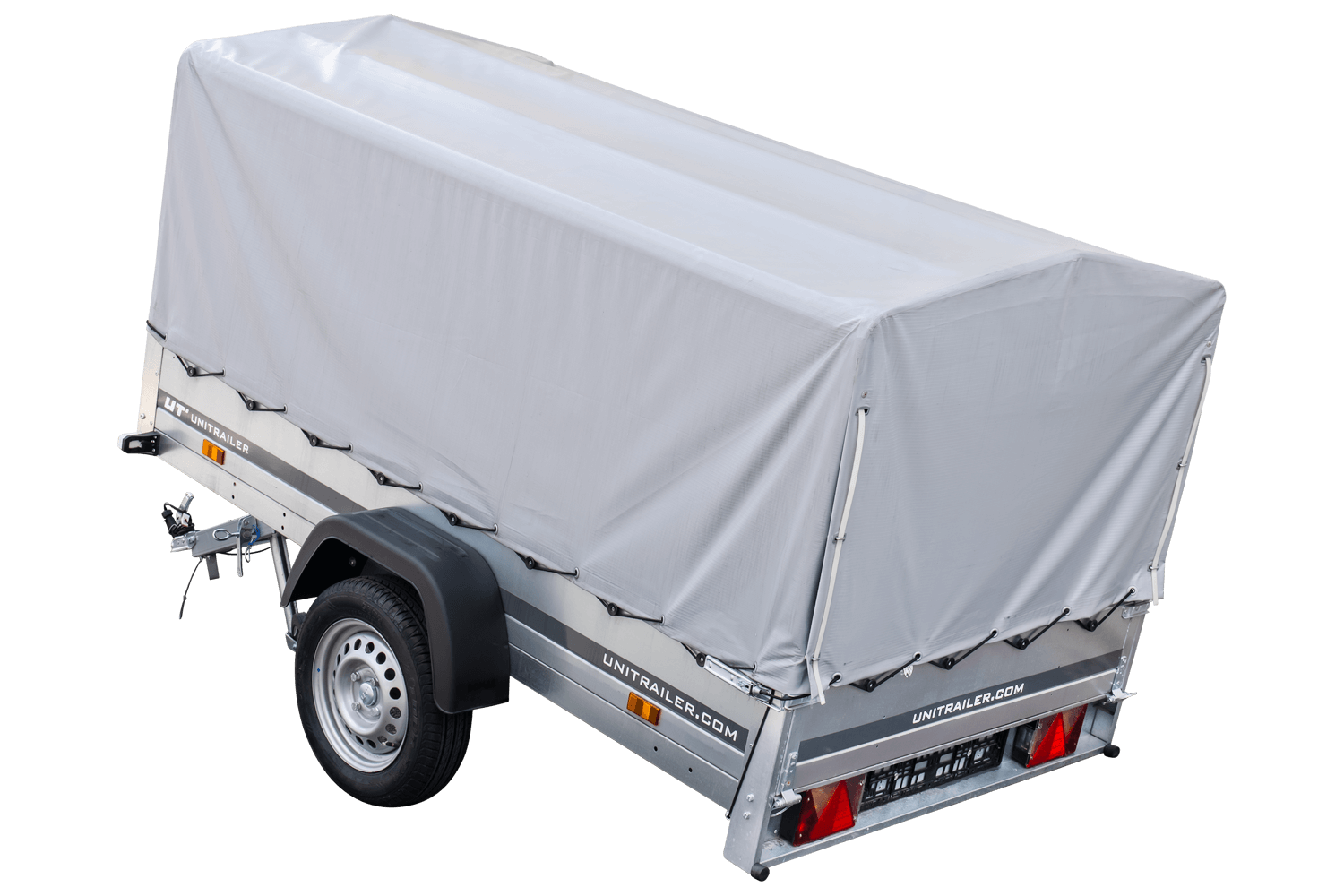 Remorque routière avec bâche haute, arceau H-800 et roue jockey 230x125 Garden Trailer 230 KIPP