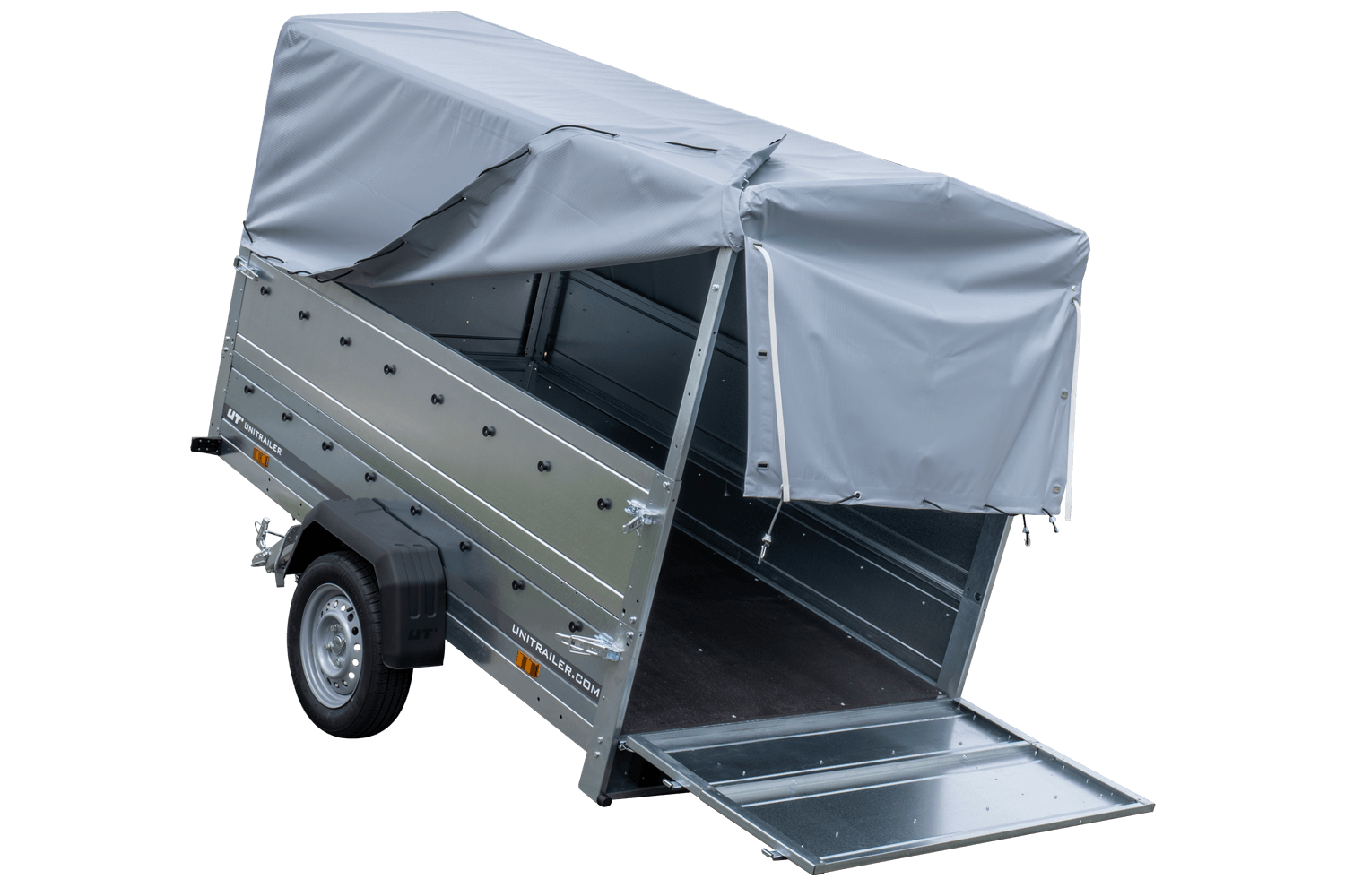 Remorque haute avec rehausses de ridelles et bâche haute - 2,30 x 1,25 m - Garden Trailer 230 KIPP