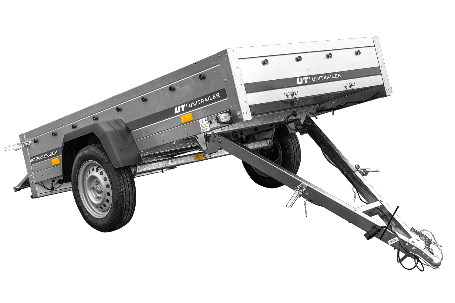 Remorque routière avec bâche haute, arceau H-800 et roue jockey 230x125 Garden Trailer 230 KIPP