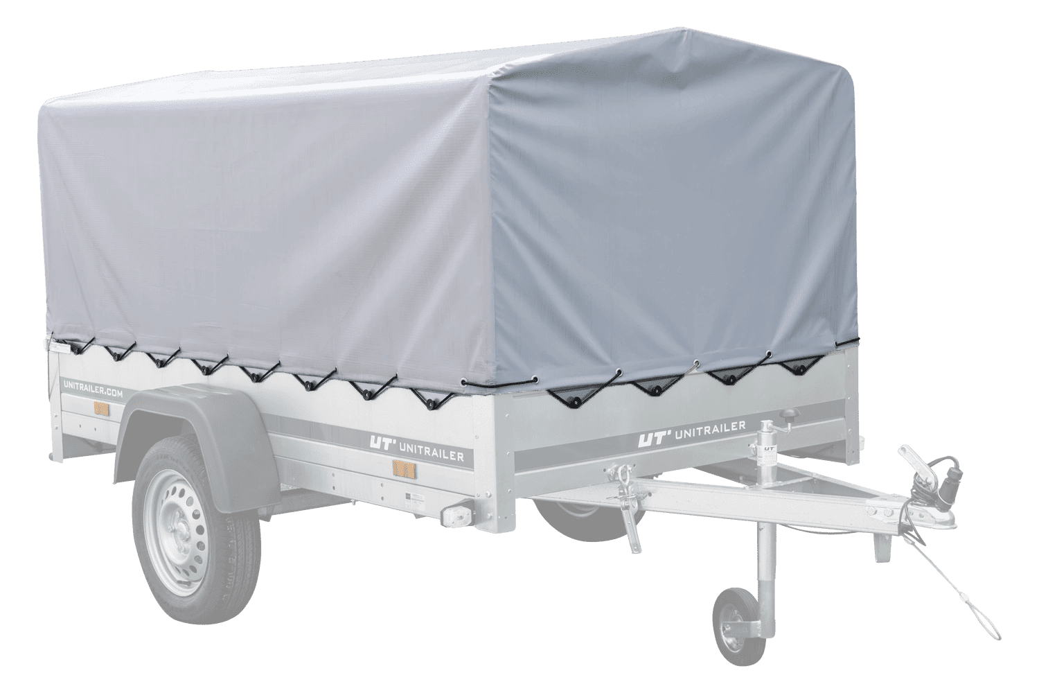 Remorque routière avec bâche haute, arceau H-800 et roue jockey 230x125 Garden Trailer 230 KIPP